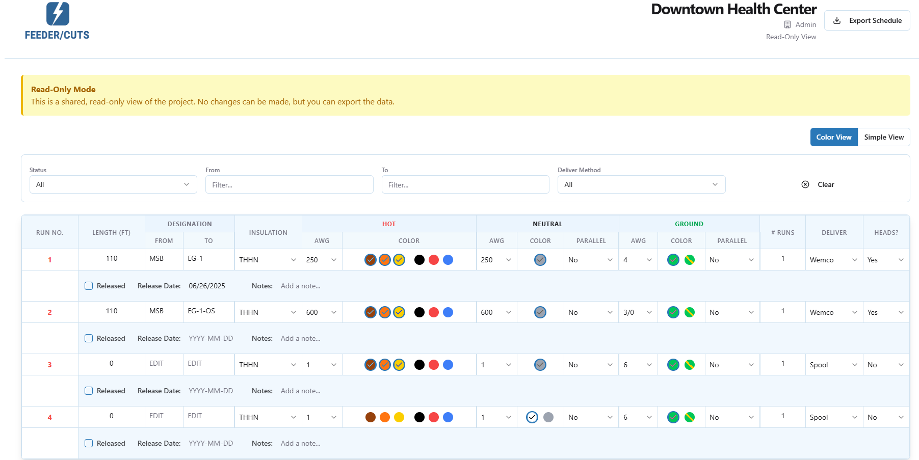 Read-only shared project view for collaboration.